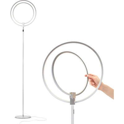 Lampe sur pied à DEL à intensité variable, lampe torchère moderne pour le salon et les bureaux - Lampe haute très brillante avec options à intensité variable pour la lecture, lampe de salon - argent