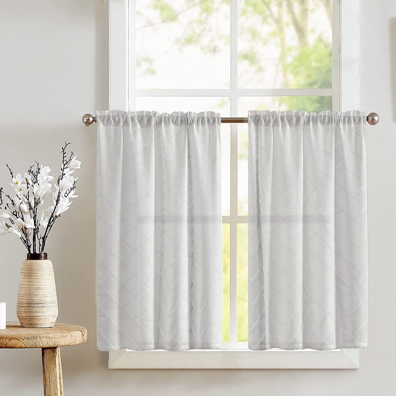 Tailored Cafe Curtain, White