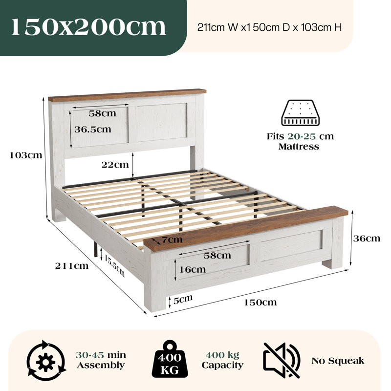 Bed, King(5'), White