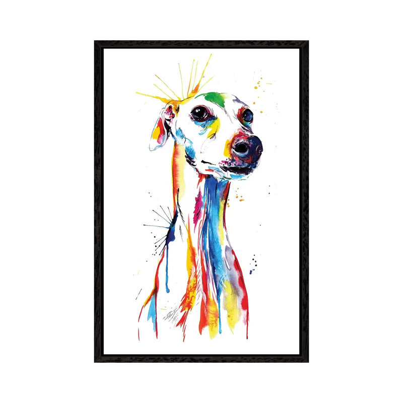 Whippet Good by Weekday Best - Painting on Canvas, Black Framed, 66.04 cm H x 45.72 cm W