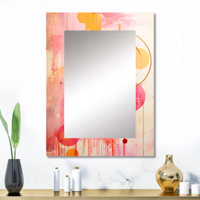 Rose doré, île, lever de soleil, collage - abstrait, collage, miroir mural moderne unique, impression d'art en métal
