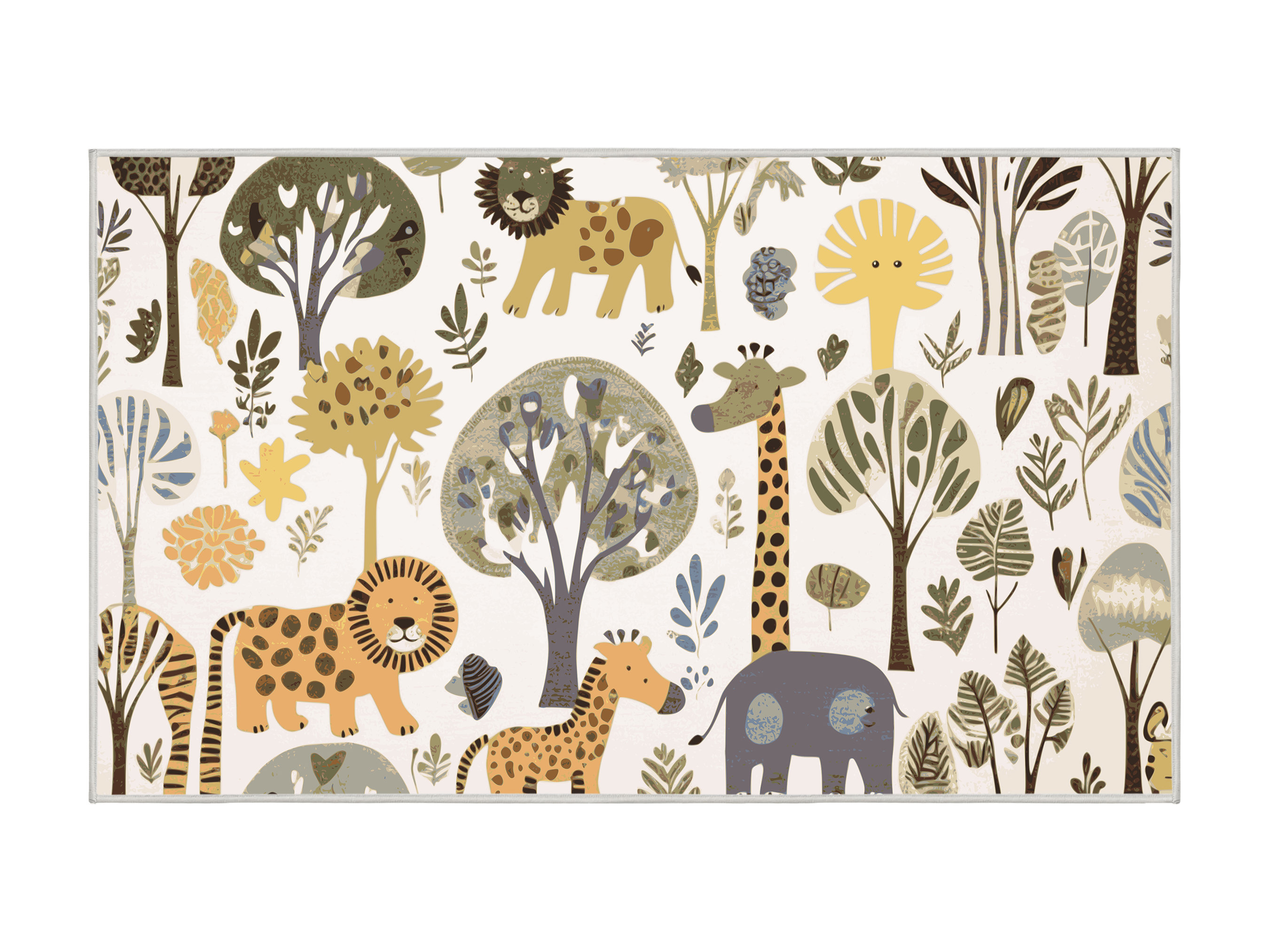 Child Rug Animals Indigo Safari Washable Cute Animals Kids Rug - Wayfair Canada