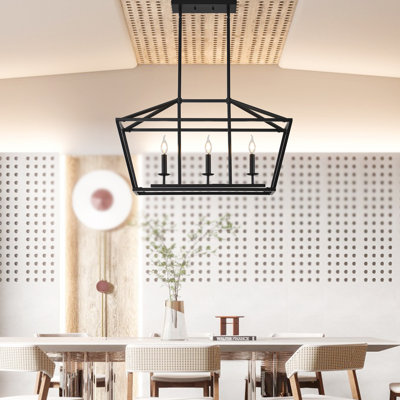 Luminaire suspendu carré / rectangulaire à 5 lumières pour îlot de cuisine