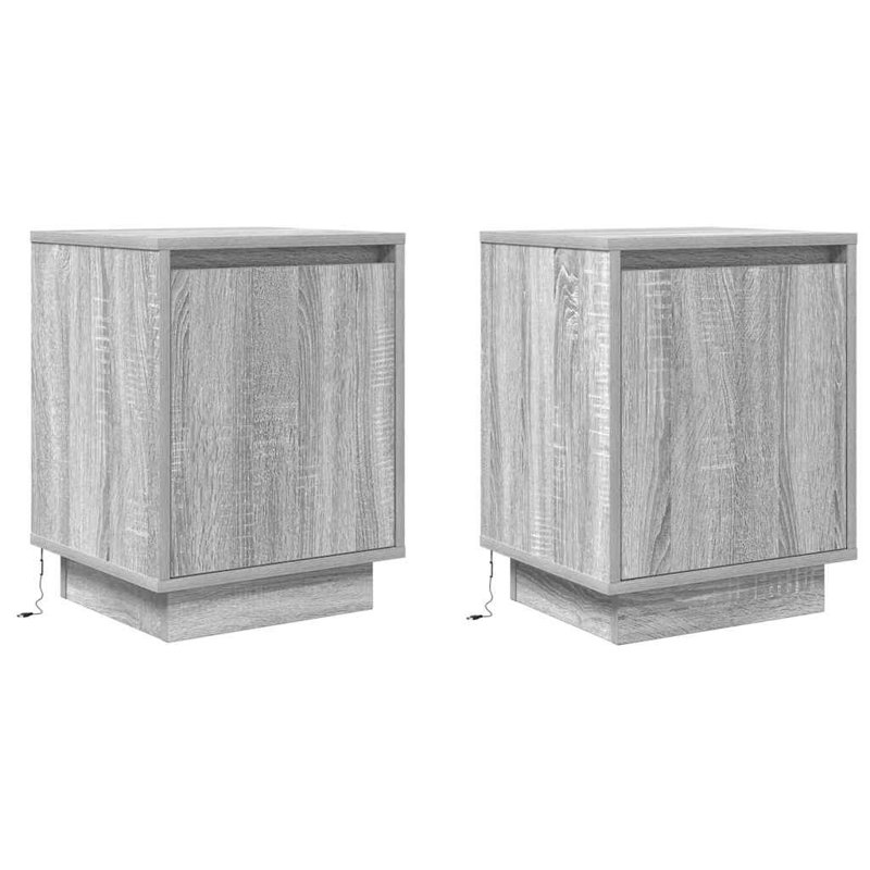 Daphane 38cm W Manufactured Wood Bedside Table, Grey/Sonoma