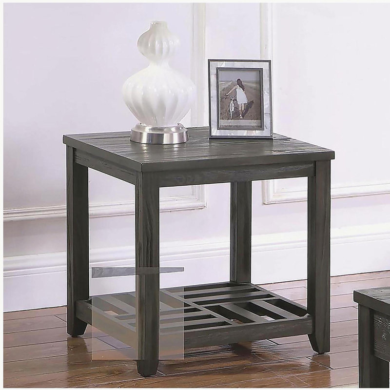 Gray rectangular end table