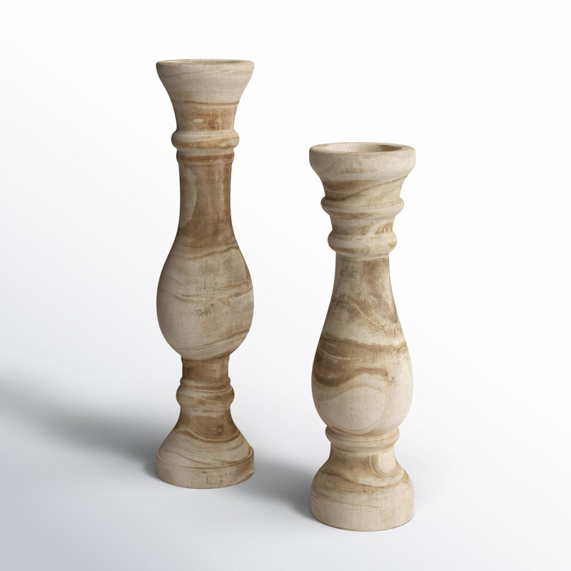 Wood Tabletop Candlestick