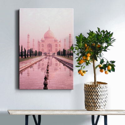 Taj Mahal en rose clair - impression sur toile tendue