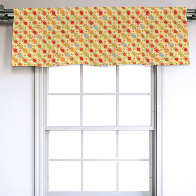 Sateen Abstract Ruffled Window Valance