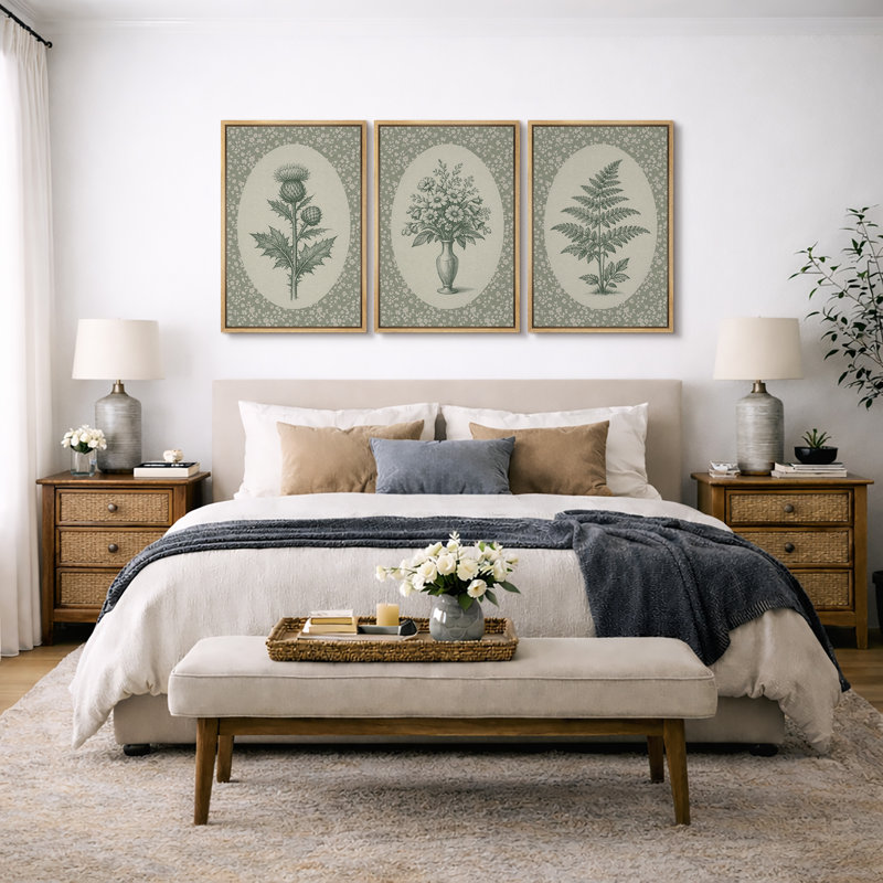 Botanique, 24" H x 48" W x 1.5" D, Natural Frame