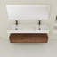 Meuble-lavabo mural 60 po avec lavabo double en résine, tiroir à fermeture en douceur et fixation à flotteur