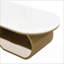 Table basse moderne ovale avec pieds dorés pour le salon, rangement peu encombrant et amp; Assemblage facile-810137033