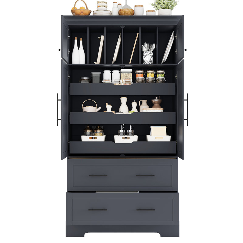 Garde-manger autoportant Farmhouse 40 po x 18 po x 72,6 po, Gris