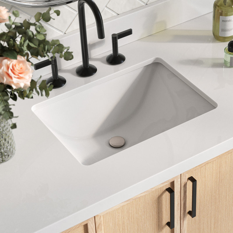 Ariel Kelly Inch Single Rectangular Sink Bathroom Vanity With Quartz Countertop, Oak, 43"