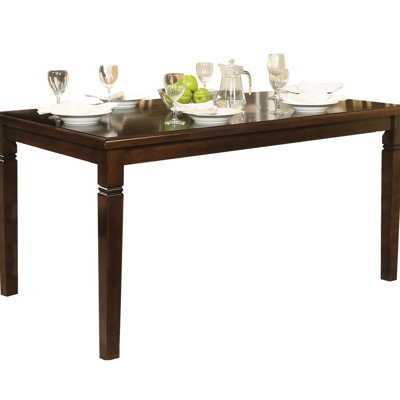 Table de salle à manger avec finition - style transitionnel, salle de fabrication en placage de chêne, 36 po x 60 po