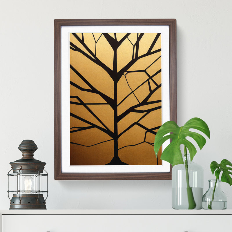 Silhouette of a Tree No.3 - Framed Print, 64cm H x 46cm W x 2cm D, Walnut Framed