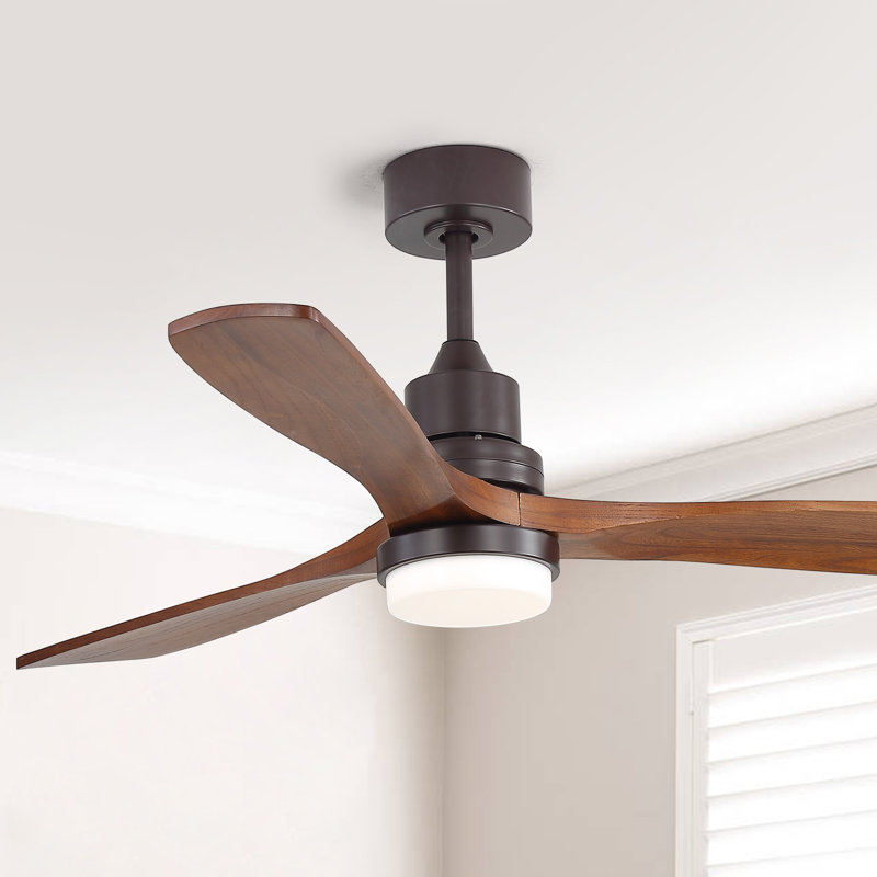 Ventilateur de plafond à DEL standard Kemp, Coffee Brown with Brown Blades