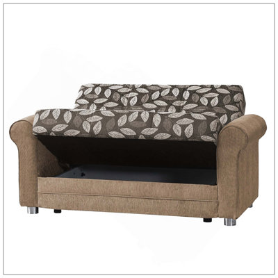 Upholstered Convertible Loveseat With Storage