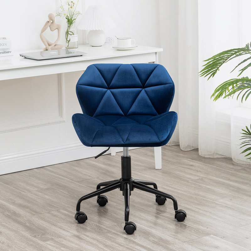 Fauteuil de bureau pivotant et capitonné, bleu, Bleu