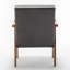 Chaise d'appoint de style Mid-Century moderne avec structure en bois massif et accoudoirs à cadre ouvert, fauteuil en microfibre d'aspect cuir, siège et coussin de dossier rembourrés pour le salon, la chambre et le bureau-1857976830