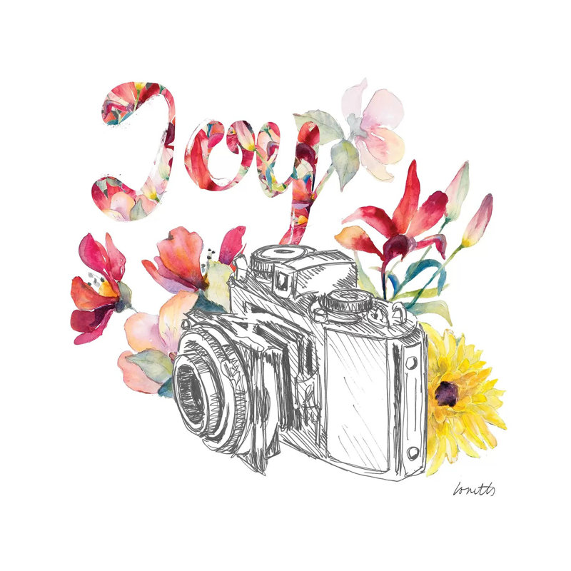 Blooming Camera by Lanie Loreth - Wrapped Canvas Painting, 30.48 cm H x 30.48 cm W