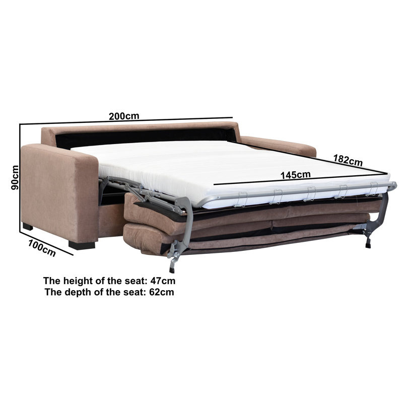 Kelley 2 Seater Sofa Bed, Brown