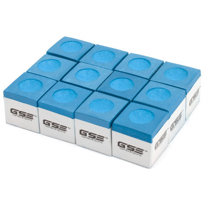 Paquet de 12 craies pour queues de billard / billard bleu GSE, accessoires de table de billard pour la maison / tournoi