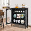 Buffet noir en fer forgé avec armoire de rangement