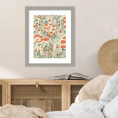 «Vintage Meadow» par Fuselier, impression sur bois encadrée