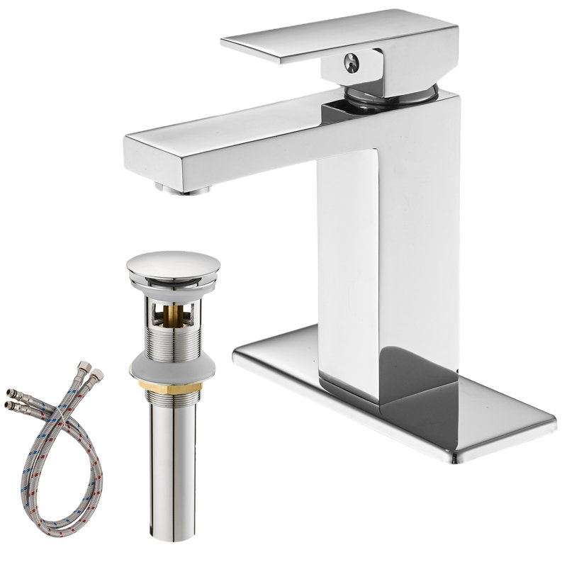 Robinet pour salle de bain à poignée simple avec drain Straton