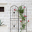 Paquet de 2 treillis de jardin en métal 71 po x 19,7 po antirouille pour plantes grimpantes
