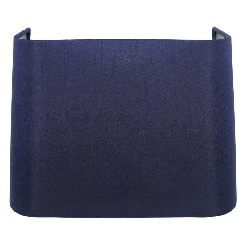 Abat-jour mural rectangulaire en soie/chantoung H 7 po (Uno), Bleu marine