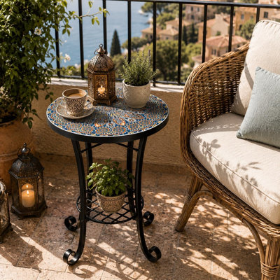 Certie Metal Outdoor Side Table , 44cm W 14cm D
