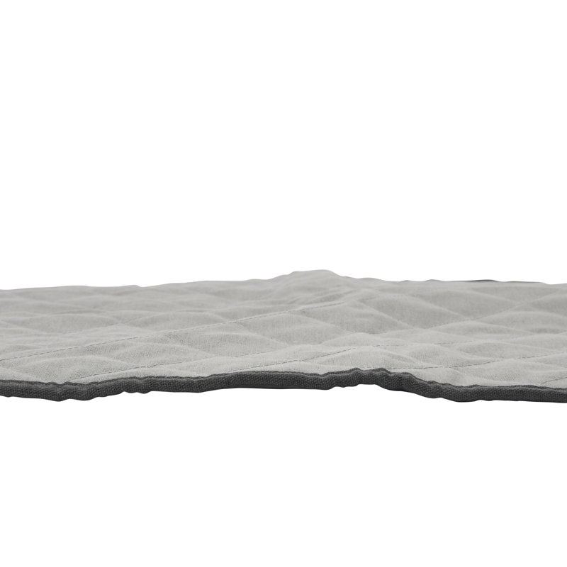Quilted Table Leaf Zippered Storage Bag in Heavy‑Duty Poly‑Cotton Canvas and Interior Pocket, Gray/Charcoal