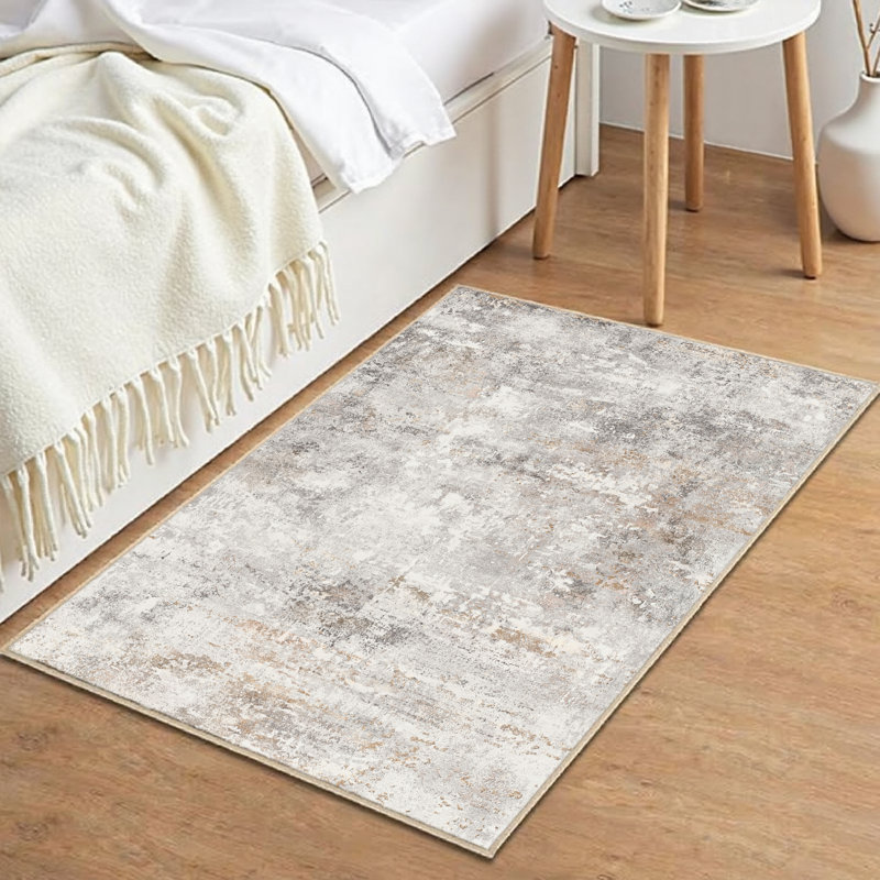 Tapis abstrait lavable avec envers antidérapant Elroy, Rectangulaire 2 pi x 3 pi