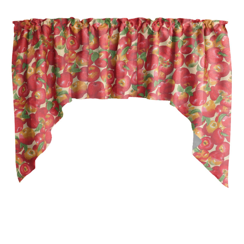 Cantonnière à motif de pommes, Beige