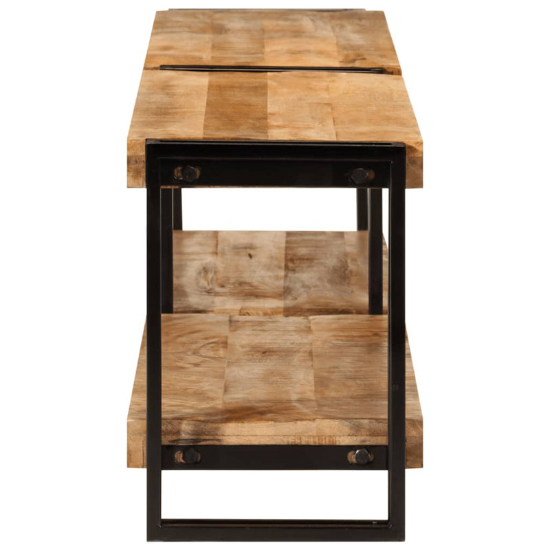 Meuble télé en bois massif Downham, solid mango wood, 35.4", Black