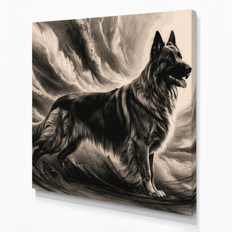 Art sur toile beige, chiens de race blanche, H 8 po x l 8 po