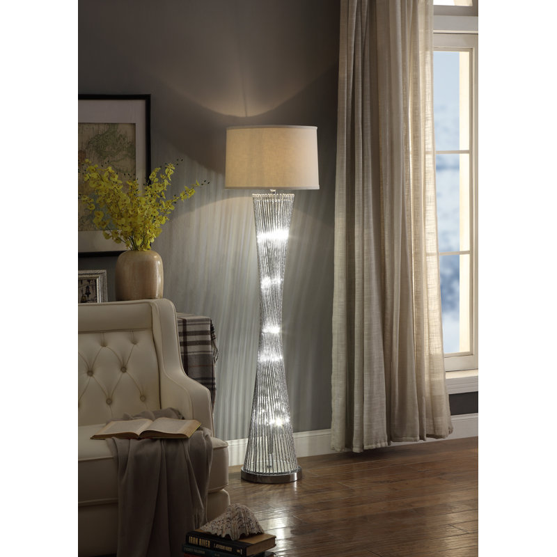 Aalena 63'' Chrome Traditional Floor Lamp