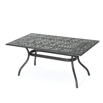 Cast Aluminum 68" Rectangular Patio Table With Copper Appeal Rectangle In Copper, Created Aluminium
