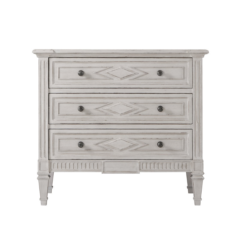 Tavel 3 - Drawer Nightstand, White