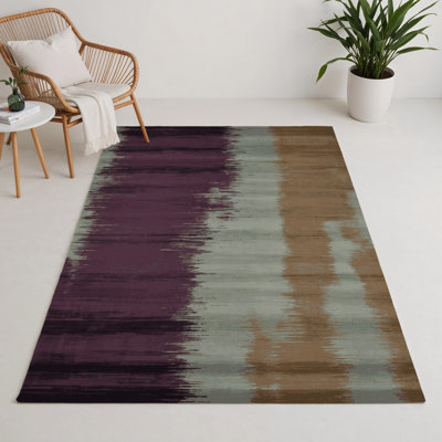 Watercolor Brown Indoor and Outdoor Area Rug