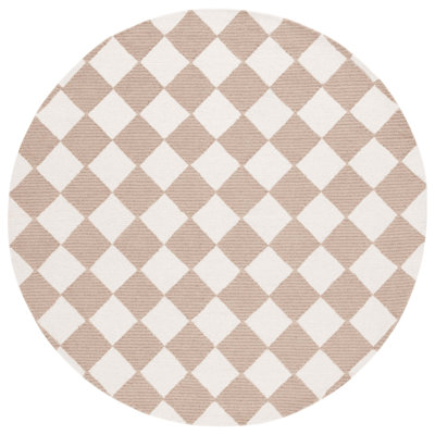 Reauna 300 Hand Tufted Wool/Cotton with Latex Checkered Rug in Beige/Ivory
