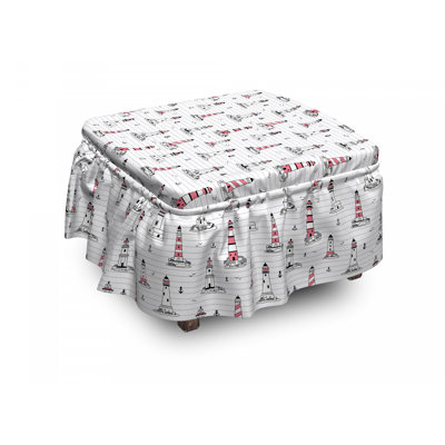 Ensemble de housse pour repose-pieds à coussins carrés 2 pièces phare notebook design