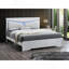 Lit double (matelas non inclus), blanc scintillant