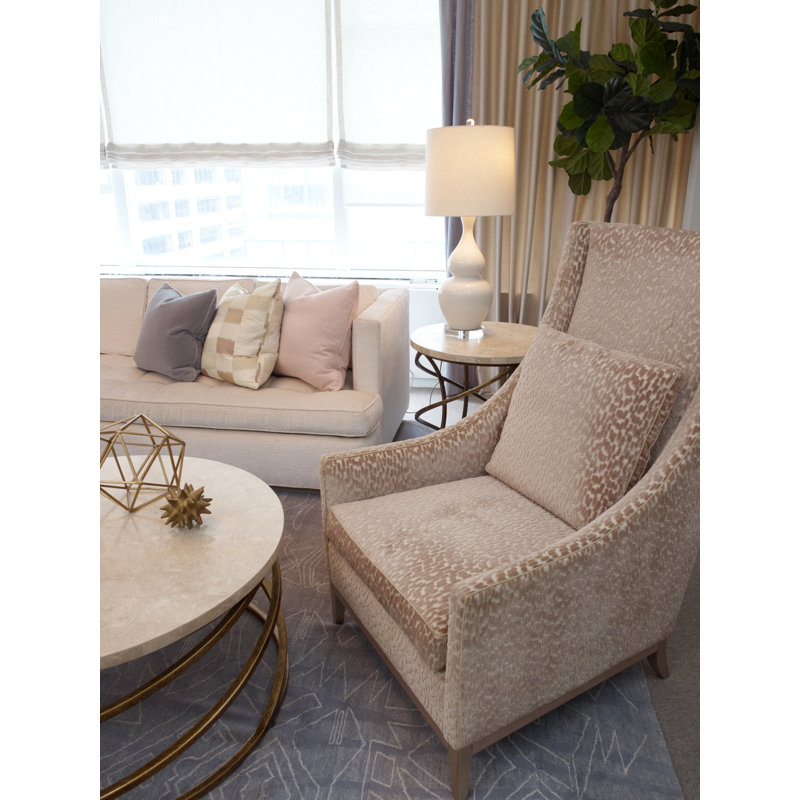 Eastside Wingback Chair, Platinum Finish, Rylee Dusk