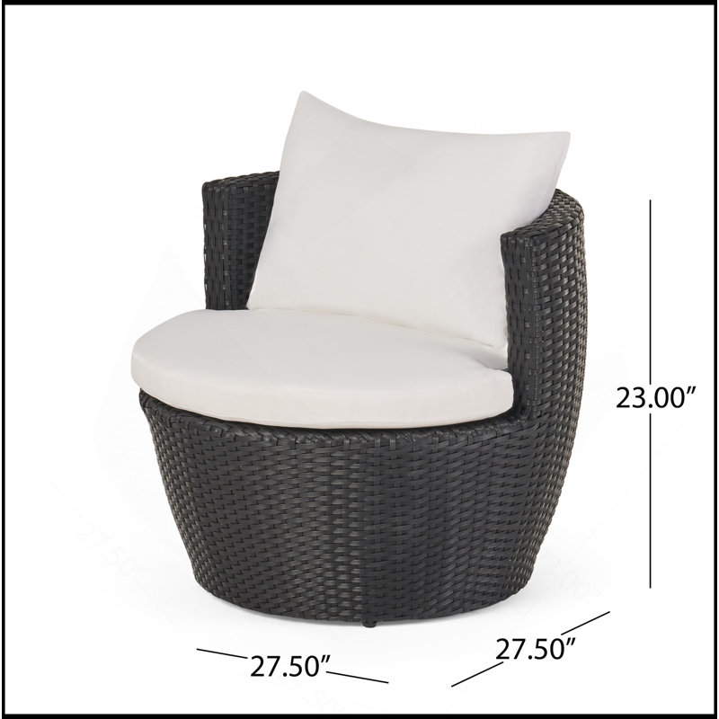 3PC PE CHAT SET, Black+Ivory, White