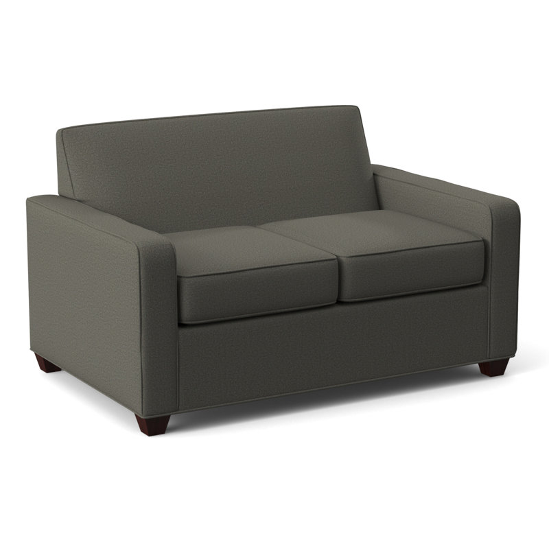 Avery 56" Square Arm Loveseat, Empire Mahogany, Dorset Ash