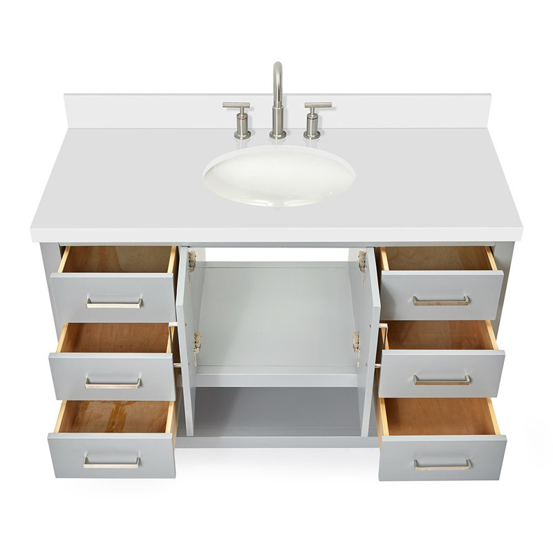 Magnolia Bath Vanity Rectangular Basin S049SWQ, Gray, Oval