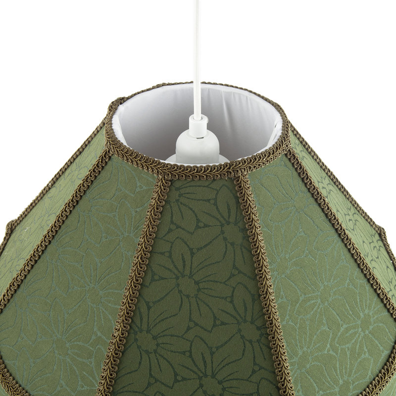 26cm H Velvet Empire Lamp Shade ( No Direct Attachment Method ) in Green
