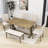 Tunnelhill 6-Piece Dining Set, Spacious Table with 4 Cushioned Chairs and Comfortable Bench-1562061925